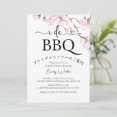 Ik doe BBQ Vrijgezellenfeest Cherry Blossom Bloeme Kaart (Staand voorkant)