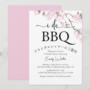 Ik doe BBQ Vrijgezellenfeest Cherry Blossom Bloeme Kaart