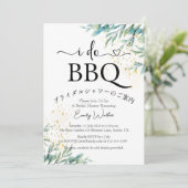 Ik doe BBQ Vrijgezellenfeest Greenery Gold Waterve Kaart (Staand voorkant)