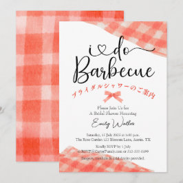 Ik doe BBQ Vrijgezellenfeest Red Gingham Casual Ru Kaart