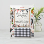 Ik doe BBQ Vrijgezellenfeest rustieke bruiloft Kaart (Staand voorkant)