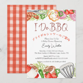 Ik doe BBQ Vrijgezellenfeest Utensil Food Red Ging Kaart