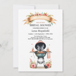 Ik doe bbq vrijgezellenfeest waterverf Floral Cook Kaart