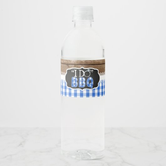 Ik Doe BBQ Waterfles Label - Blauw Etiket (Voorkant)