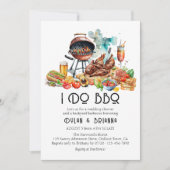 IK DOE BBQ Waterverf Achtertuin BBQ Bruiloft Douch Kaart (Voorkant)