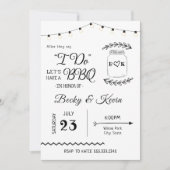 Ik doe BBQ Wedding Reception Kaart (Voorkant)