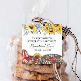 Ik doe BBQ Zonnebloem Landelijke Verlovingspartij Vierkante Sticker