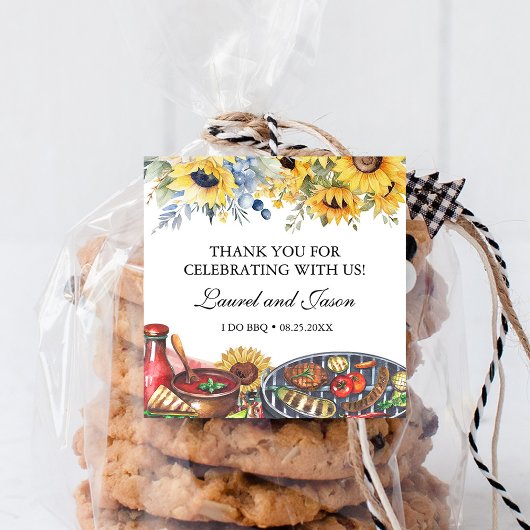 Ik doe BBQ Zonnebloem Landelijke Verlovingspartij Vierkante Sticker