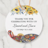 Ik doe BBQ Zonnebloem Rustiek Verlovingsfeest Bedankjes Labels (Achterkant)