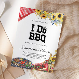 Ik doe BBQ Zonnebloem Rustiek Verlovingsfeest Kaart