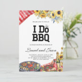 Ik doe BBQ Zonnebloem Rustiek Verlovingsfeest Kaart (Staand voorkant)