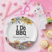Ik doe BBQ Zonnebloem Rustiek Verlovingsfeest Papieren Bordje (Feest)