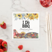 Ik doe BBQ Zonnebloem Rustiek Verlovingsfeest Servet (Insitu)