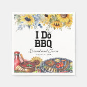 Ik doe BBQ Zonnebloem Rustiek Verlovingsfeest Servet (Voorkant)