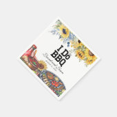 Ik doe BBQ Zonnebloem Rustiek Verlovingsfeest Servet (Hoek)