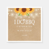 Ik Doe BBQ Zonnebloem Rustieke Uitnodigingsfeestse Servet (Voorkant)