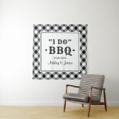 Ik Doe BBQ Zwart Gingham Trouw Achtergrond Wandkleed (In situ)