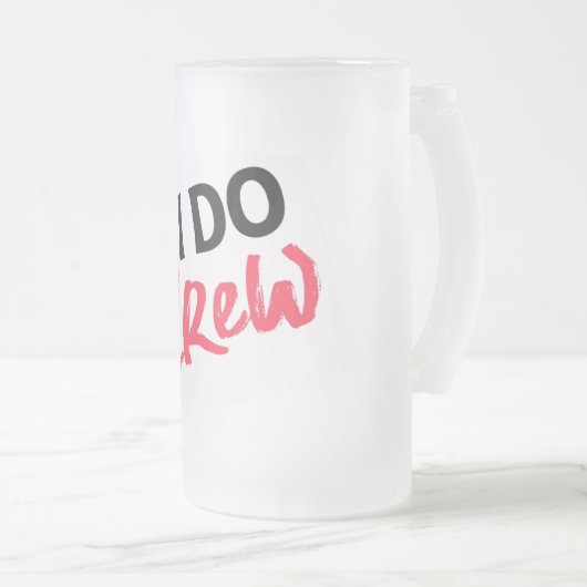 Ik doe bemanning bruiloft Frosted Glass Beer Mok (Voorkant rechts)