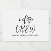 Ik doe bemanning mini mousserende wijn flesetiket sparkling wijnetiket (Enkel label)