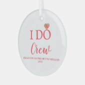 Ik doe bemanning vrijgezellenfeest glas ornament (Voorkant links)