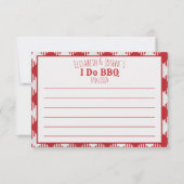 Ik doe blanco activiteiten van de BBQ-partij, antw Notitiekaartje (Voorkant)