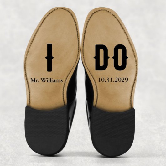 Ik doe bruidegom gotische trouwschoenen op maat sticker
