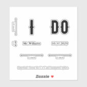 Ik doe bruidegom gotische trouwschoenen op maat sticker (Vel)