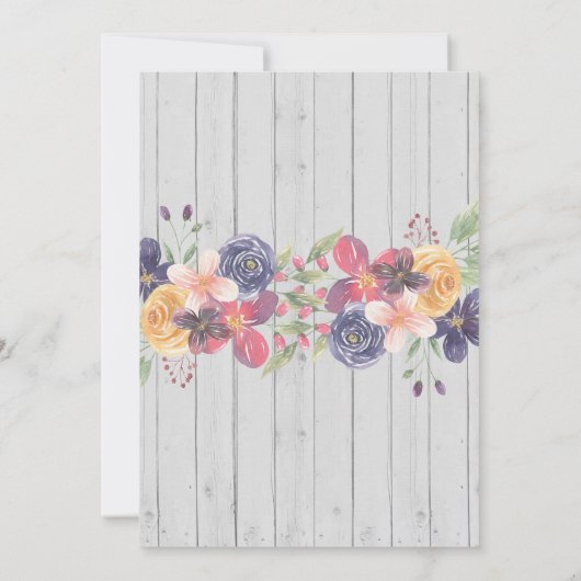 Ik doe Brunch Vrijgezellenfeest Floral Flower Invi Kaart (Achterkant)