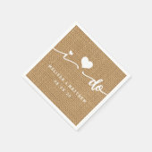 Ik doe Burlap rustieke bruiloft papier servet (Hoek)