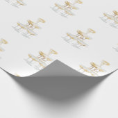 Ik doe champagne Toren Bruiloft  Cadeaupapier (Hoek)