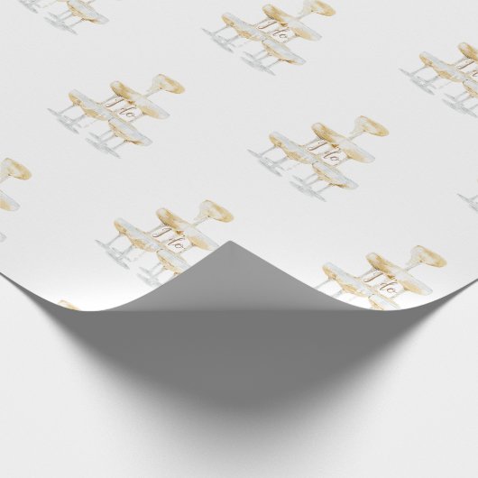 Ik doe champagne Toren Bruiloft  Cadeaupapier (Hoek)