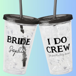 Ik Doe Crew Bachelorette Party Bruid Naam Acryl Drinkbeker