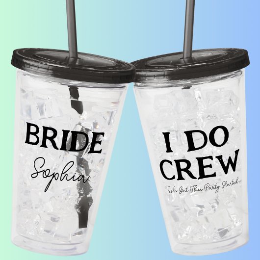 Ik Doe Crew Bachelorette Party Bruid Naam Acryl Drinkbeker