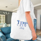Ik doe Crew Blue Modern Font Canvas tas