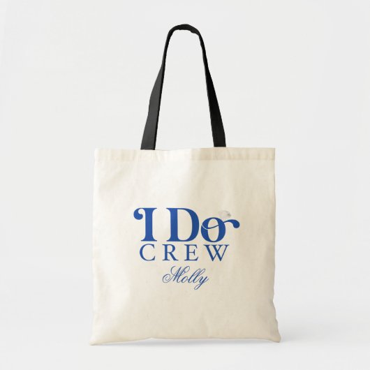 Ik doe Crew Blue Modern Font Canvas tas (Voorkant)
