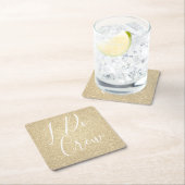 Ik doe Crew Gold Glitter Bachelorette Party Kartonnen Onderzetters (Insitu)