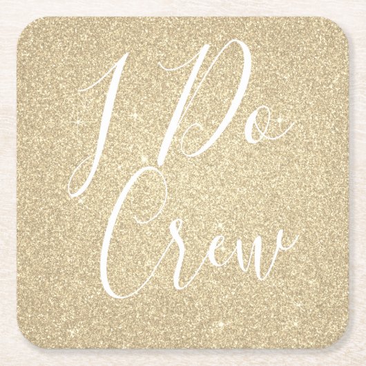 Ik doe Crew Gold Glitter Bachelorette Party Kartonnen Onderzetters (Voorkant)