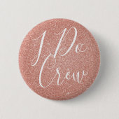 Ik doe Crew Pink Glitter Bachelorette Party Button (Voorkant)