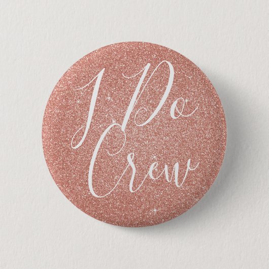 Ik doe Crew Pink Glitter Bachelorette Party Button (Voorkant)