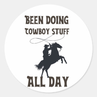 Ik doe de hele dag al cowboy voeders ronde sticker