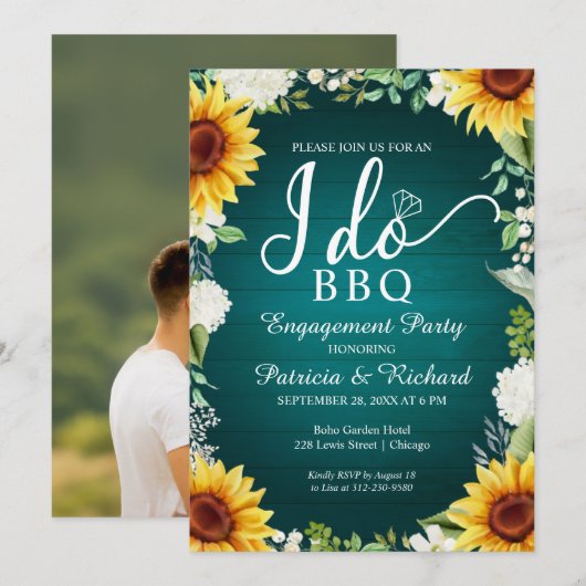 Ik doe de uitnodiging van de BQ Rustic Engagement  (Voorkant / Achterkant)