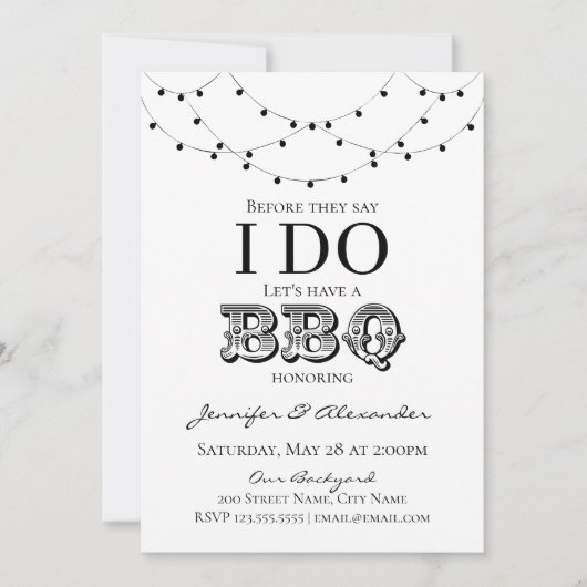 Ik doe een BBQ Engagement Party-koppel-douche (Voorkant)