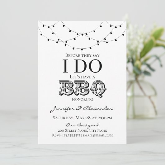 Ik doe een BBQ Engagement Party-koppel-douche (Staand voorkant)