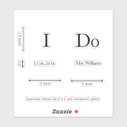 Ik doe een bride bruiloft-show aangepaste vinylSti Sticker (Vel)
