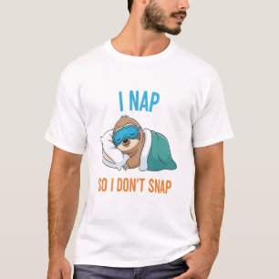 Ik doe een dutje zodat ik niet ontplof Funny Sloth T-shirt
