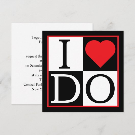 Ik doe een huwelijksuitnodiging kaart (Voorkant / Achterkant)