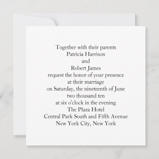 Ik doe een huwelijksuitnodiging kaart (Achterkant)