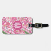 Ik doe een roze Waterverf Floral Patroon Bagagelabel (Voorkant horizontaal)