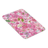 Ik doe een roze Waterverf Floral Patroon Magneet (Rechterzijde)
