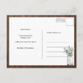 Ik doe Eucalyptus Mason Jar verlovingsfeest Uitnodiging Briefkaart (Achterkant)